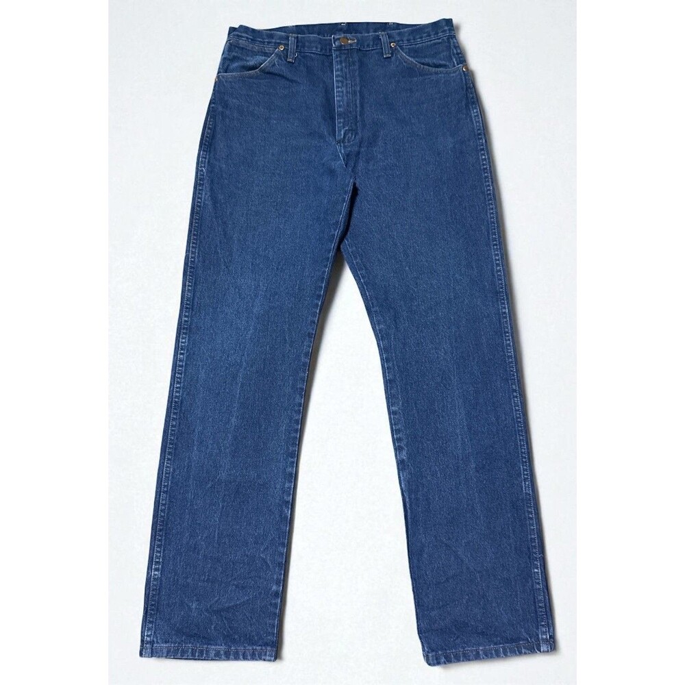 Wrangler 13MWZ Jeans Mens 38x34 Blue Denim Cowboy Cut Western Workwear